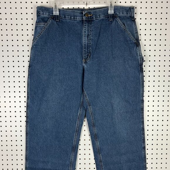 Carhartt Carpenter Jeans‎ 36x30 Pants Distressed Faded Work Wear B13DPS Western - Picture 5 of 7